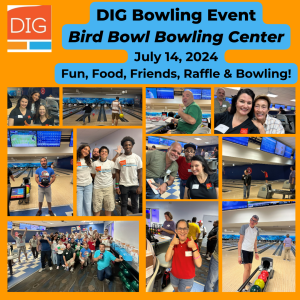 collage of pictures from DIG supper social club bowling event